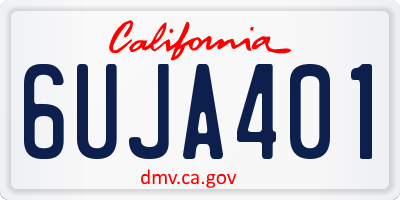 CA license plate 6UJA401