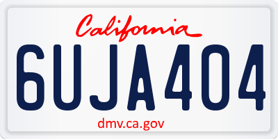 CA license plate 6UJA404