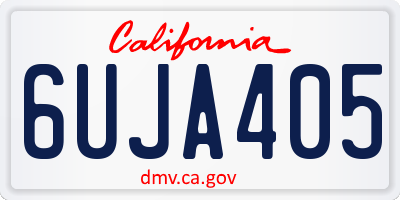 CA license plate 6UJA405
