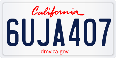 CA license plate 6UJA407