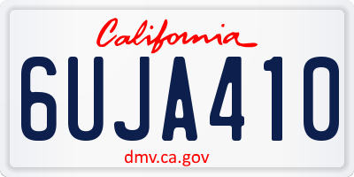 CA license plate 6UJA410