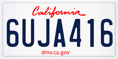 CA license plate 6UJA416