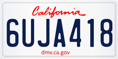 CA license plate 6UJA418