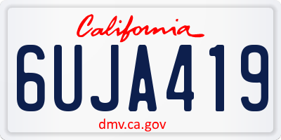 CA license plate 6UJA419