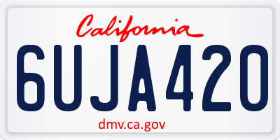 CA license plate 6UJA420