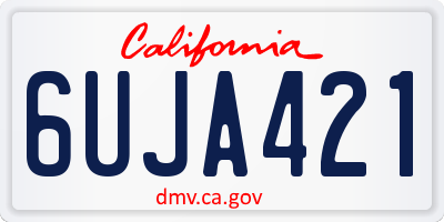 CA license plate 6UJA421