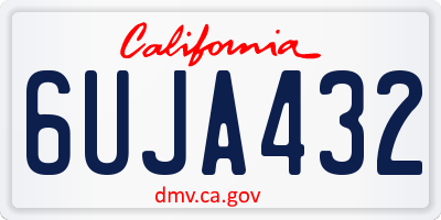 CA license plate 6UJA432