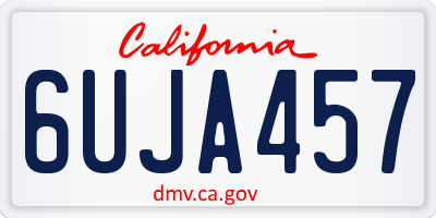 CA license plate 6UJA457