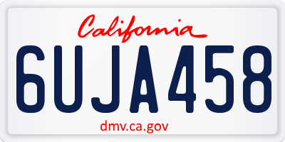 CA license plate 6UJA458