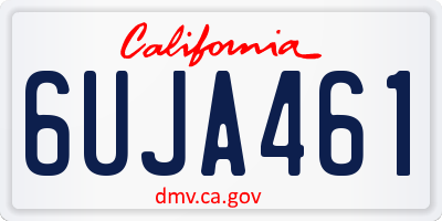 CA license plate 6UJA461