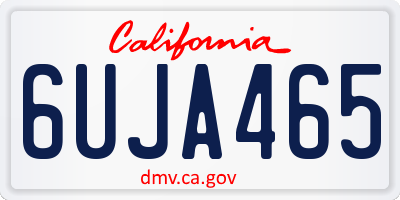 CA license plate 6UJA465