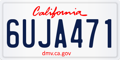 CA license plate 6UJA471