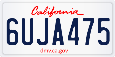 CA license plate 6UJA475