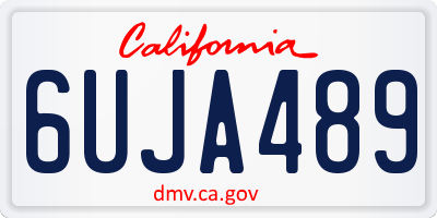 CA license plate 6UJA489