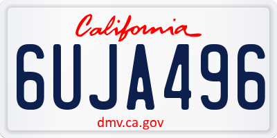 CA license plate 6UJA496