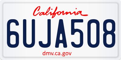 CA license plate 6UJA508