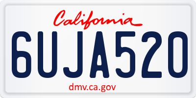 CA license plate 6UJA520