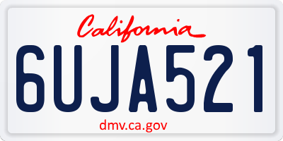 CA license plate 6UJA521