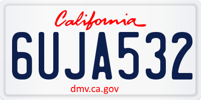 CA license plate 6UJA532