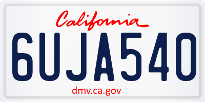 CA license plate 6UJA540