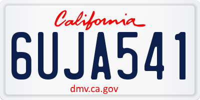 CA license plate 6UJA541