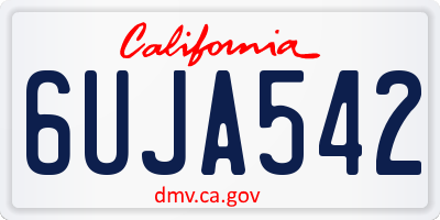 CA license plate 6UJA542