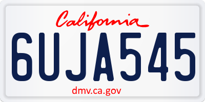 CA license plate 6UJA545