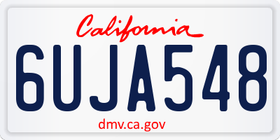 CA license plate 6UJA548
