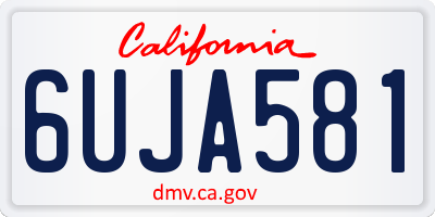 CA license plate 6UJA581