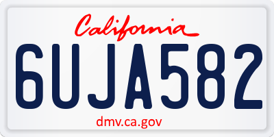 CA license plate 6UJA582