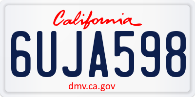 CA license plate 6UJA598