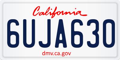 CA license plate 6UJA630