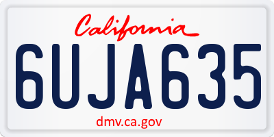 CA license plate 6UJA635