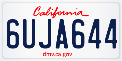 CA license plate 6UJA644