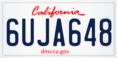 CA license plate 6UJA648