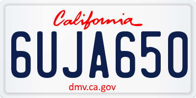 CA license plate 6UJA650