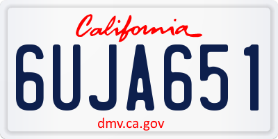 CA license plate 6UJA651