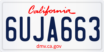 CA license plate 6UJA663