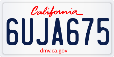 CA license plate 6UJA675