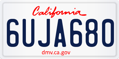 CA license plate 6UJA680