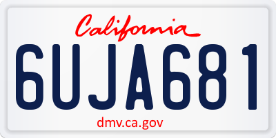 CA license plate 6UJA681