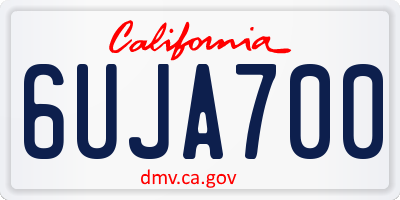 CA license plate 6UJA700