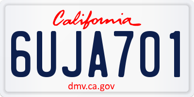 CA license plate 6UJA701