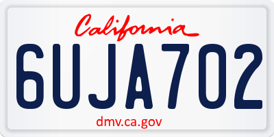 CA license plate 6UJA702