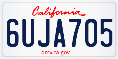 CA license plate 6UJA705