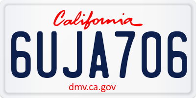 CA license plate 6UJA706