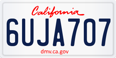 CA license plate 6UJA707