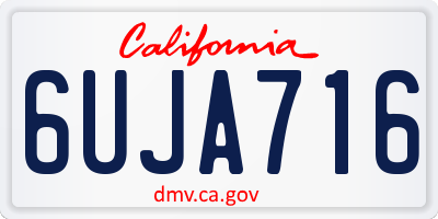 CA license plate 6UJA716