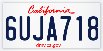 CA license plate 6UJA718
