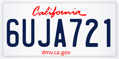 CA license plate 6UJA721